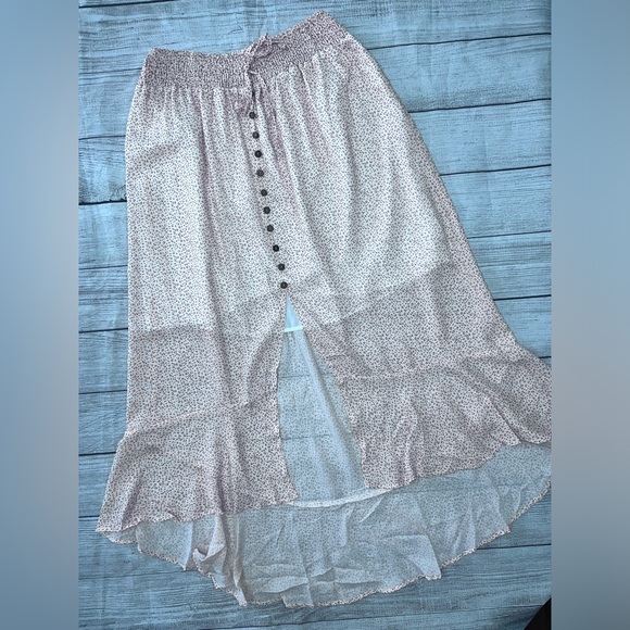 Boutique Brand Cheetah Print Button Down High Waist High Low Hem Maxi Skirt 💗 - Picture 15 of 16